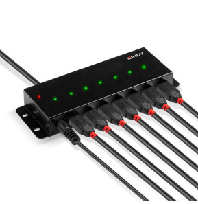 Lindy 42794 hub & concentrateur USB 2.0 Type-B 480 Mbit/s Noir Hub USB 2.0 7 ports  (42794)