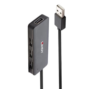 Lindy 42986 hub & concentrateur USB 2.0 480 Mbit/s Noir Hub USB 2.0 4 ports (42986)