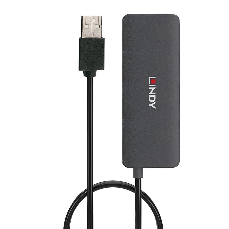 Lindy 42986 hub & concentrateur USB 2.0 480 Mbit/s Noir Hub USB 2.0 4 ports (42986) — image 2