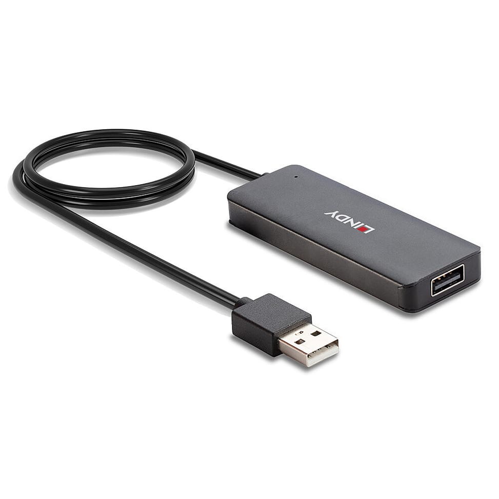 Lindy 42986 hub & concentrateur USB 2.0 480 Mbit/s Noir Hub USB 2.0 4 ports (42986) — image 3