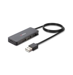 Lindy 42986 hub & concentrateur USB 2.0 480 Mbit/s Noir Hub USB 2.0 4 ports  (42986)