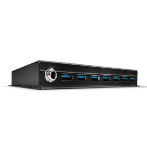 Lindy 43128 hub & concentrateur 5000 Mbit/s Noir Hub Métal USB 3.0 7 ports  (43128)
