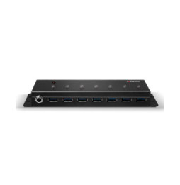 Lindy 43128 hub & concentrateur 5000 Mbit/s Noir Hub Métal USB 3.0 7 ports  (43128)