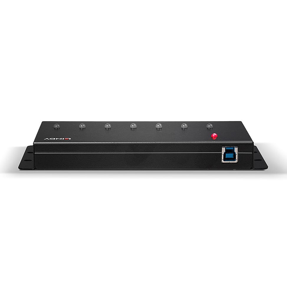 Lindy 43128 hub & concentrateur 5000 Mbit/s Noir Hub Métal USB 3.0 7 ports  (43128) — image 4