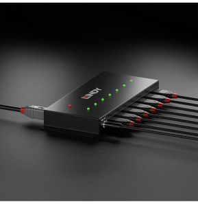 Lindy 43128 hub & concentrateur 5000 Mbit/s Noir Hub Métal USB 3.0 7 ports  (43128)