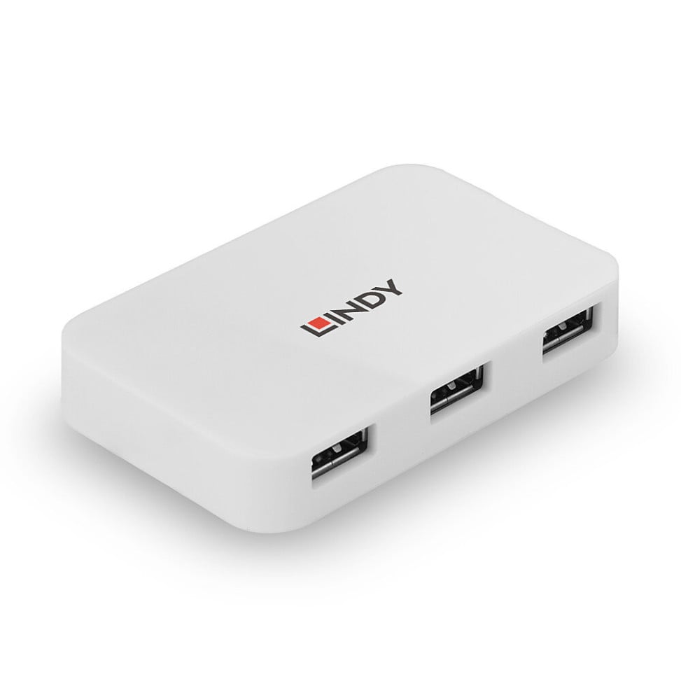 Lindy 43143 hub & concentrateur USB 3.2 Gen 1 (3.1 Gen 1) Type-A 5000 Mbit/s Blanc Hub USB 3.0  Basic, 4 ports  (43143)
