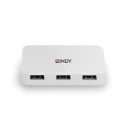 Lindy 43143 hub & concentrateur USB 3.2 Gen 1 (3.1 Gen 1) Type-A 5000 Mbit/s Blanc Hub USB 3.0  Basic, 4 ports  (43143)