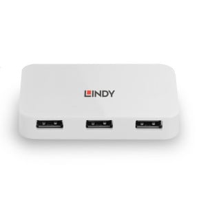 Lindy 43143 hub & concentrateur USB 3.2 Gen 1 (3.1 Gen 1) Type-A 5000 Mbit/s Blanc Hub USB 3.0  Basic, 4 ports  (43143)