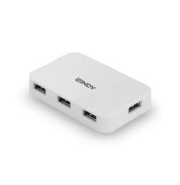 Lindy 43143 hub & concentrateur USB 3.2 Gen 1 (3.1 Gen 1) Type-A 5000 Mbit/s Blanc Hub USB 3.0  Basic, 4 ports  (43143)