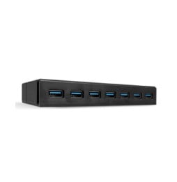 Lindy 43228 hub & concentrateur USB 3.2 Gen 1 (3.1 Gen 1) Type-A 5000 Mbit/s Noir Hub USB 3.0 7 ports  (43228)