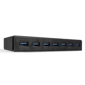 Lindy 43228 hub & concentrateur USB 3.2 Gen 1 (3.1 Gen 1) Type-A 5000 Mbit/s Noir Hub USB 3.0 7 ports (43228)