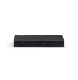 Lindy 43228 hub & concentrateur USB 3.2 Gen 1 (3.1 Gen 1) Type-A 5000 Mbit/s Noir Hub USB 3.0 7 ports  (43228)