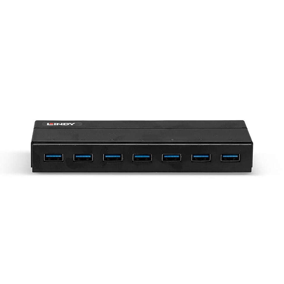 Lindy 43228 hub & concentrateur USB 3.2 Gen 1 (3.1 Gen 1) Type-A 5000 Mbit/s Noir Hub USB 3.0 7 ports  (43228) — image 3
