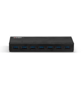 Lindy 43228 hub & concentrateur USB 3.2 Gen 1 (3.1 Gen 1) Type-A 5000 Mbit/s Noir Hub USB 3.0 7 ports  (43228)
