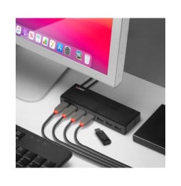 Lindy 43228 hub & concentrateur USB 3.2 Gen 1 (3.1 Gen 1) Type-A 5000 Mbit/s Noir Hub USB 3.0 7 ports  (43228)