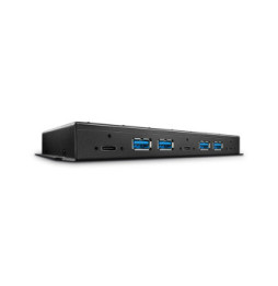 Lindy 43275 hub & concentrateur USB 3.2 Gen 2 (3.1 Gen 2) Type-A 10000 Mbit/s Noir Hub Métal USB 3.1 Gen 2, 7 Ports  (43275)