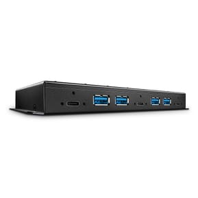 Lindy 43275 hub & concentrateur USB 3.2 Gen 2 (3.1 Gen 2) Type-A 10000 Mbit/s Noir Hub Métal USB 3.1 Gen 2, 7 Ports (43275)