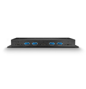 Lindy 43275 hub & concentrateur USB 3.2 Gen 2 (3.1 Gen 2) Type-A 10000 Mbit/s Noir Hub Métal USB 3.1 Gen 2, 7 Ports  (43275)