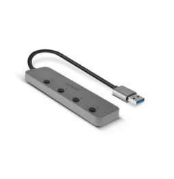 Lindy 43309 hub & concentrateur USB 3.2 Gen 1 (3.1 Gen 1) Type-A 5 Mbit/s Gris Hub USB 3.0, 4 Ports  (43309)