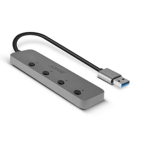 Lindy 43309 hub & concentrateur USB 3.2 Gen 1 (3.1 Gen 1) Type-A 5 Mbit/s Gris Hub USB 3.0, 4 Ports (43309) — image 2