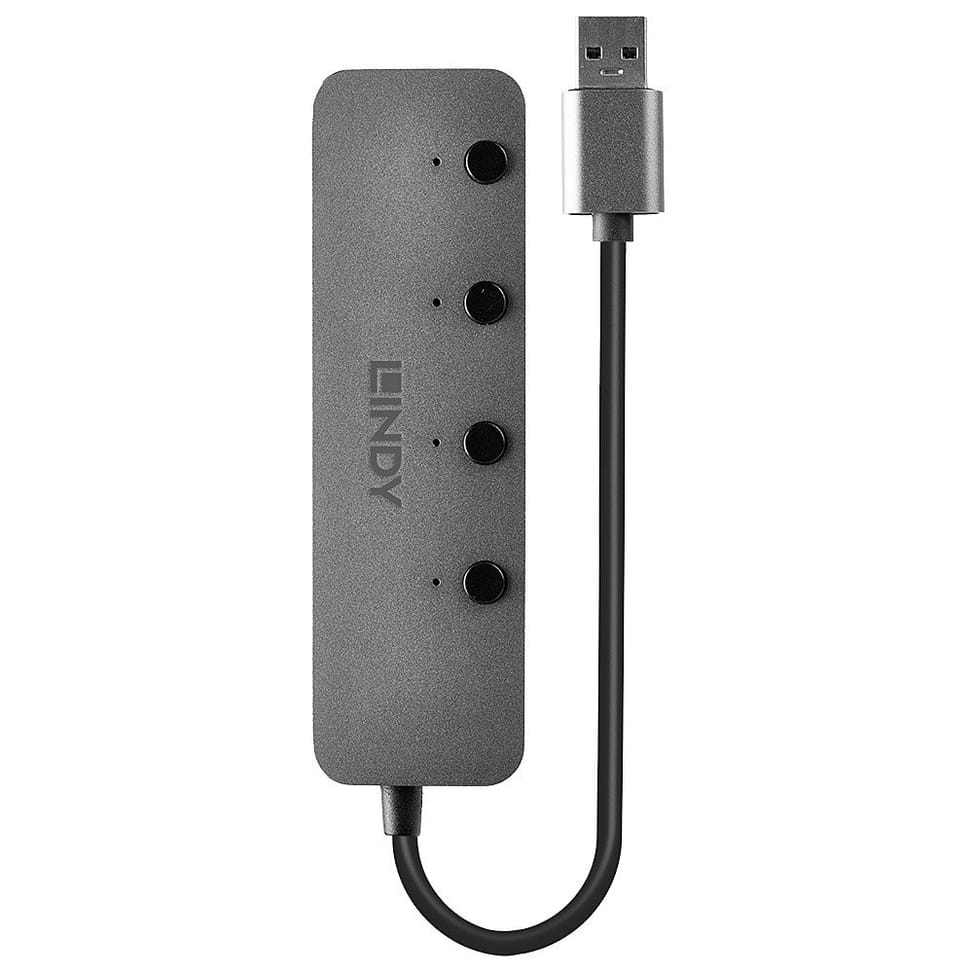 Lindy 43309 hub & concentrateur USB 3.2 Gen 1 (3.1 Gen 1) Type-A 5 Mbit/s Gris Hub USB 3.0, 4 Ports  (43309) — image 5