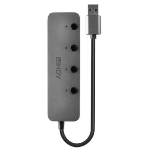 Lindy 43309 hub & concentrateur USB 3.2 Gen 1 (3.1 Gen 1) Type-A 5 Mbit/s Gris Hub USB 3.0, 4 Ports  (43309)