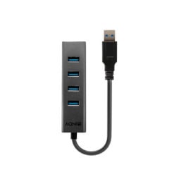 Lindy 43324 hub & concentrateur USB 3.2 Gen 1 (3.1 Gen 1) Type-A 5000 Mbit/s Noir Hub USB 3.0 4 ports  (43324)