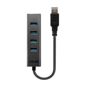 Lindy 43324 hub & concentrateur USB 3.2 Gen 1 (3.1 Gen 1) Type-A 5000 Mbit/s Noir Hub USB 3.0 4 ports (43324) — image 2