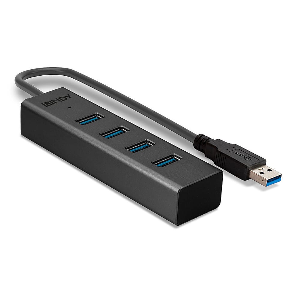 Lindy 43324 hub & concentrateur USB 3.2 Gen 1 (3.1 Gen 1) Type-A 5000 Mbit/s Noir Hub USB 3.0 4 ports  (43324) — image 3