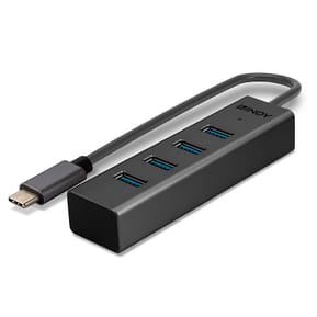 Lindy 43325 hub & concentrateur USB 3.2 Gen 1 (3.1 Gen 1) Type-C 5000 Mbit/s Gris Hub USB 3.2 Type C 4 ports (43325) — image 5