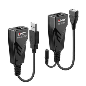 Lindy 42674 prolongateur réseau Émetteur et récepteur réseau Noir Extender USB 2.0 Cat.6 100m (42674)