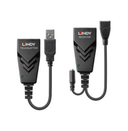 Lindy 42674 prolongateur réseau Émetteur et récepteur réseau Noir Extender USB 2.0 Cat.6 100m  (42674)