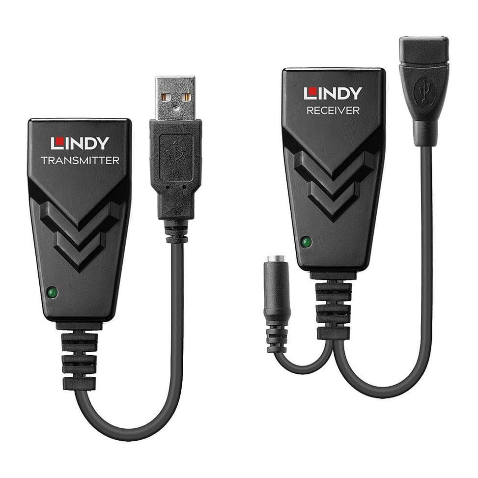 Lindy 42674 prolongateur réseau Émetteur et récepteur réseau Noir Extender USB 2.0 Cat.6 100m  (42674) — image 2