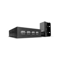 Lindy 42681 prolongateur réseau Émetteur et récepteur réseau Noir Extender 4 ports USB 2.0 Cat.6, 50m  (42681)