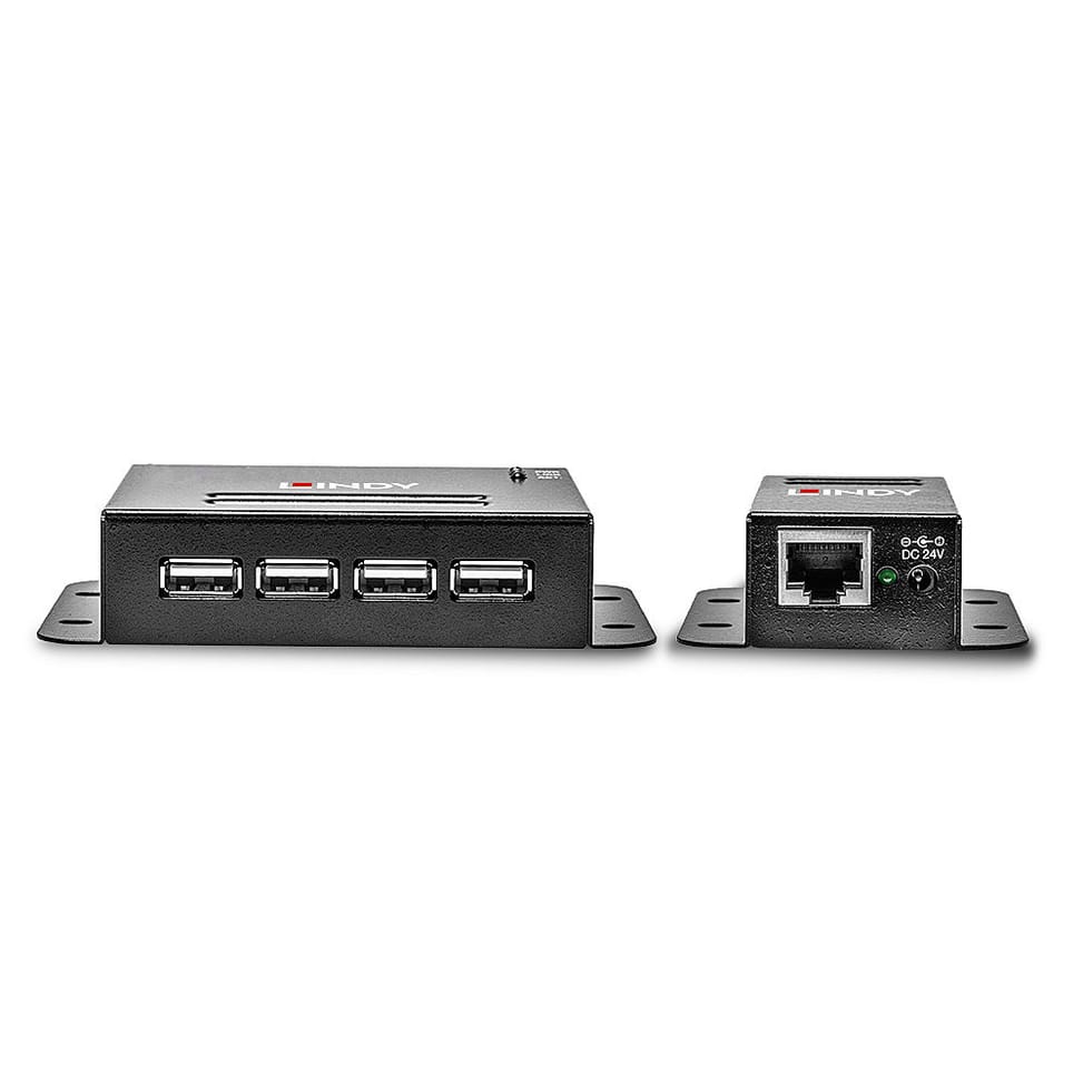 Lindy 42681 prolongateur réseau Émetteur et récepteur réseau Noir Extender 4 ports USB 2.0 Cat.6, 50m  (42681) — image 3