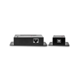 Lindy 42681 prolongateur réseau Émetteur et récepteur réseau Noir Extender 4 ports USB 2.0 Cat.6, 50m  (42681)