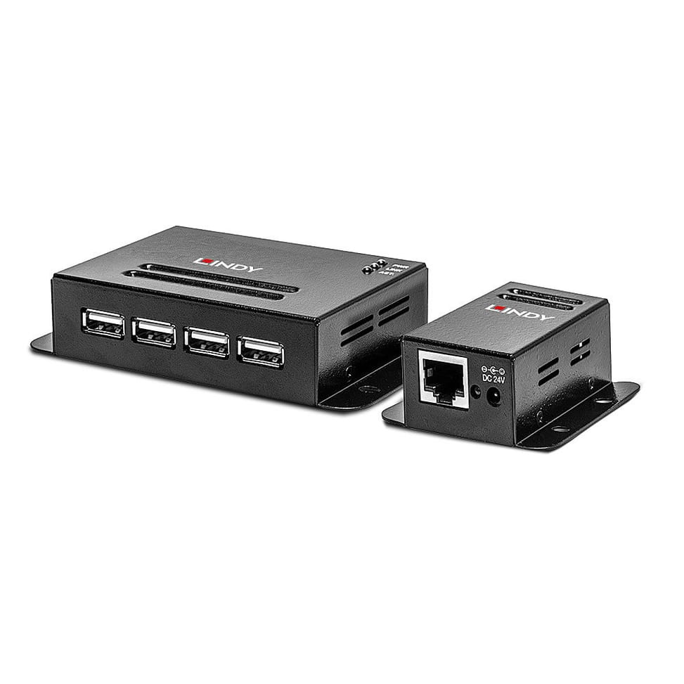 Lindy 42681 prolongateur réseau Émetteur et récepteur réseau Noir Extender 4 ports USB 2.0 Cat.6, 50m  (42681) — image 5