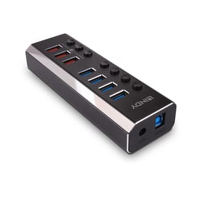 Lindy 4 Port USB 3.0 Hub with 3 Quick Charge 3.0 Ports USB 3.2 Gen 1 (3.1 Gen 1) Type-B 5000 Mbit/s Noir (43371) — image 2