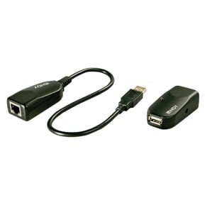Lindy 42693 prolongateur réseau Émetteur et récepteur réseau Noir Extender USB 2.0 Cat.6, 50m  (42693)