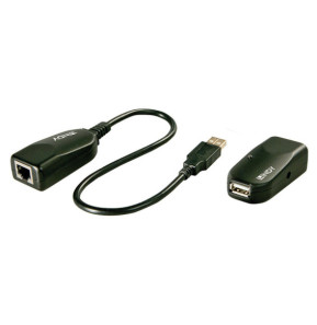 Lindy 42693 prolongateur réseau Émetteur et récepteur réseau Noir Extender USB 2.0 Cat.6, 50m  (42693)