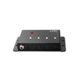 Lindy 43374 hub & concentrateur USB 3.2 Gen 1 (3.1 Gen 1) Type-B 5000 Mbit/s Noir (43374)