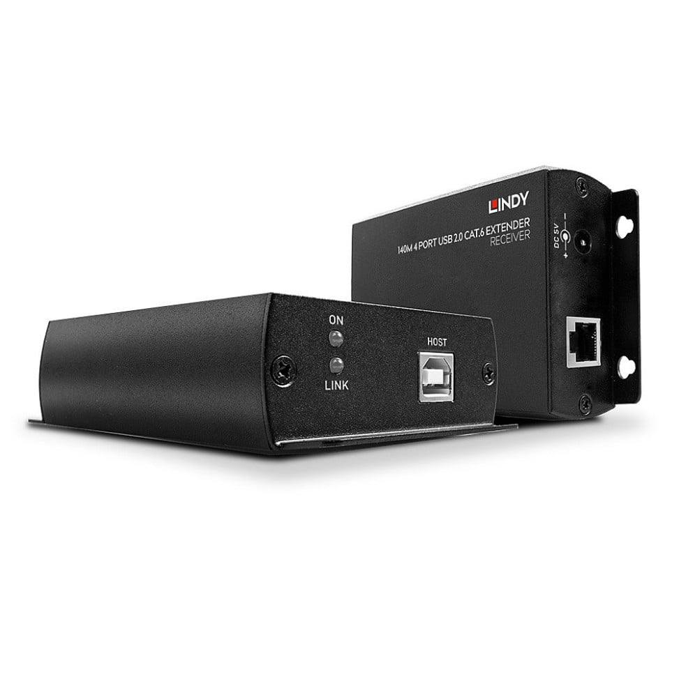 Lindy 42710 extension KVM Émetteur et récepteur Extender Cat.6 USB 2.0 4 Ports, 140m  (42710)