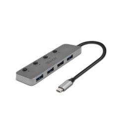 Lindy 43383 hub & concentrateur USB 3.2 Gen 1 (3.1 Gen 1) Type-C 5000 Mbit/s Gris (43383)