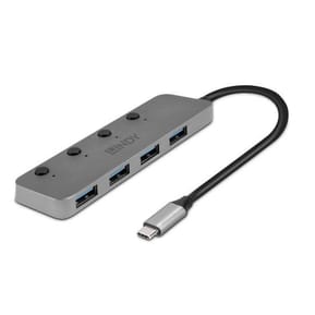 Lindy 43383 hub & concentrateur USB 3.2 Gen 1 (3.1 Gen 1) Type-C 5000 Mbit/s Gris (43383)