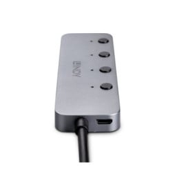 Lindy 43383 hub & concentrateur USB 3.2 Gen 1 (3.1 Gen 1) Type-C 5000 Mbit/s Gris (43383)