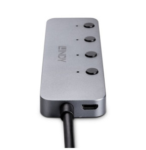 Lindy 43383 hub & concentrateur USB 3.2 Gen 1 (3.1 Gen 1) Type-C 5000 Mbit/s Gris (43383)