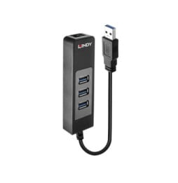 Lindy 43176 hub & concentrateur USB 3.2 Gen 1 (3.1 Gen 1) Type-A 5000 Mbit/s Noir (43176)