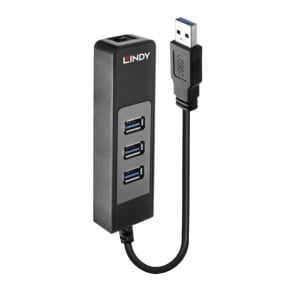 Lindy 43176 hub & concentrateur USB 3.2 Gen 1 (3.1 Gen 1) Type-A 5000 Mbit/s Noir (43176)