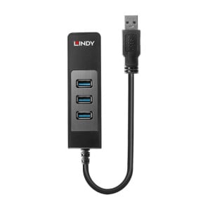 Lindy 43176 hub & concentrateur USB 3.2 Gen 1 (3.1 Gen 1) Type-A 5000 Mbit/s Noir (43176)