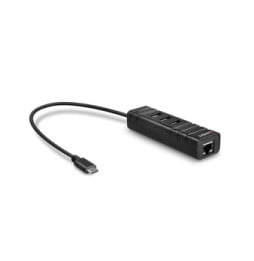 Lindy 43249 hub & concentrateur USB 3.2 Gen 1 (3.1 Gen 1) Type-C 5000 Mbit/s Noir (43249)